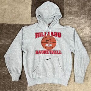 Y2K Vintage Nike Basketball Hoodie Pullover Men's Size S Gray Center Swoosh